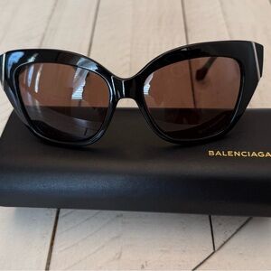 Balenciaga Glossy Black Oversized Sunglasses